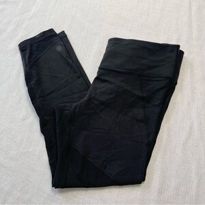 Athleta Black Neutral Athletic Leggings Mesh Size L